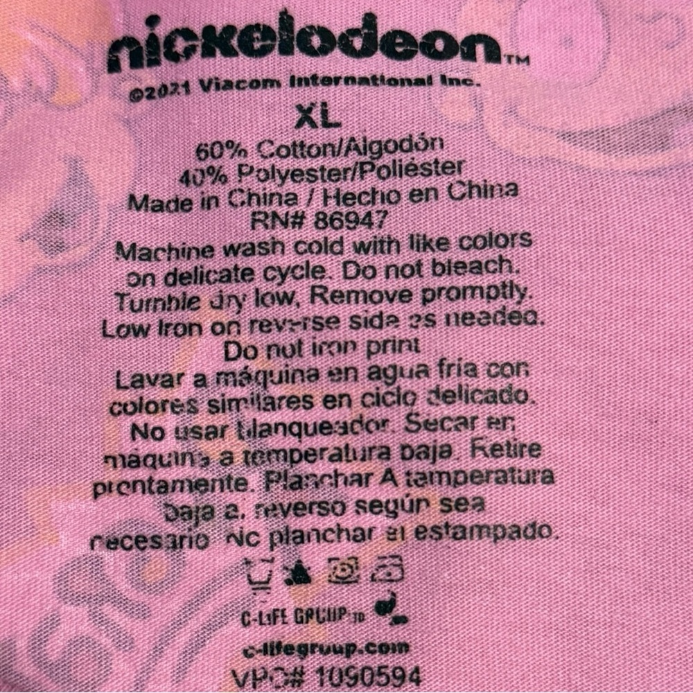 Nickelodeon Rugrats Pink Graphic Tee XL Angelica Chuckie Tommy All Over Print - Picture 4 of 4